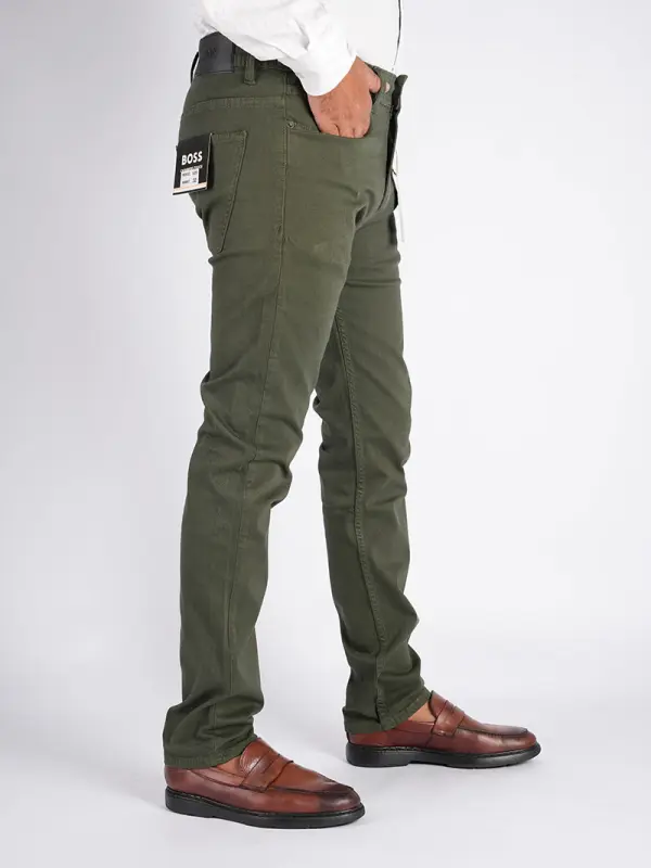Pantalon en toile piqué léger 100% coton Coupe Normal Ref-HV5ZZ31P ( Vert Royale )